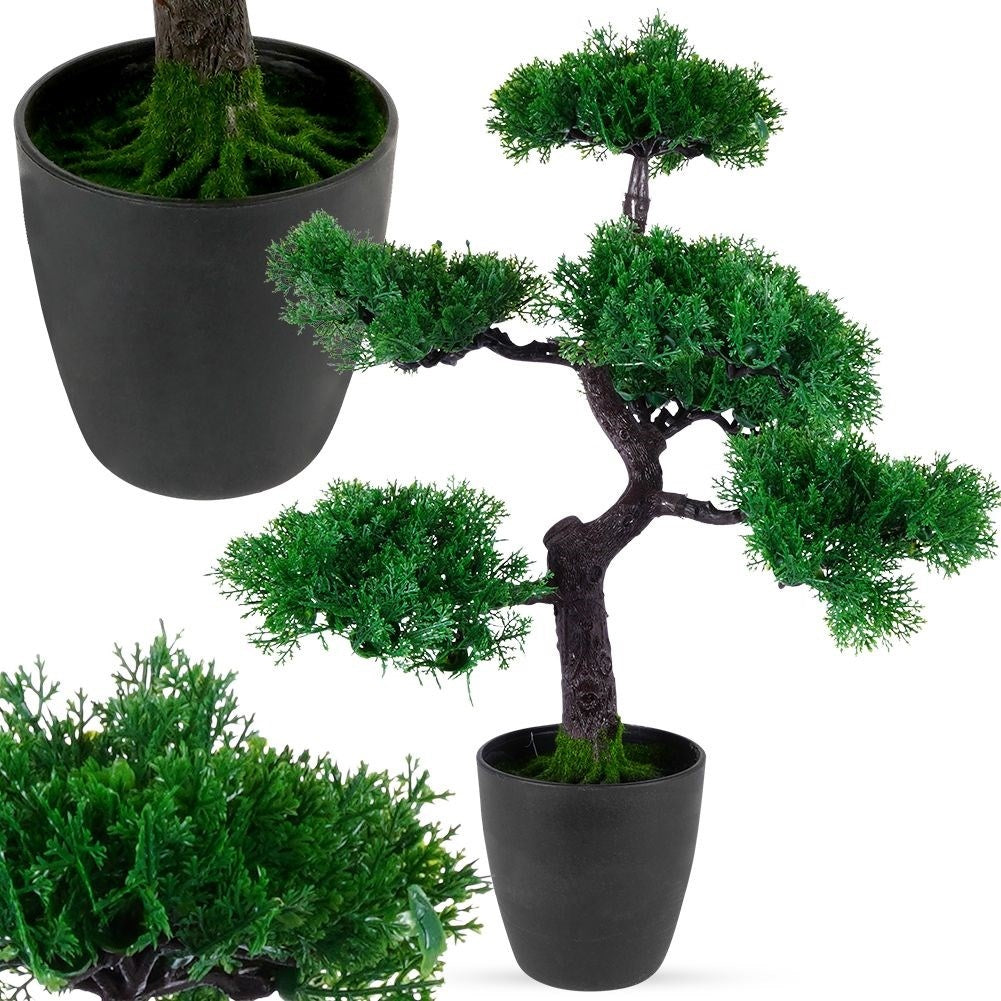 Artificial Bonsai in Black Pot - Realistic and Maintenance Free