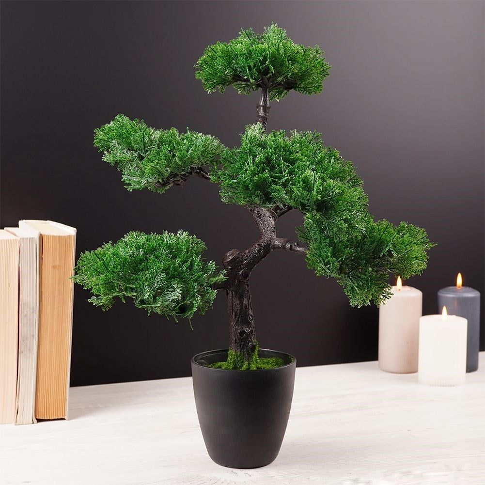 Artificial Bonsai in Black Pot - Realistic and Maintenance Free