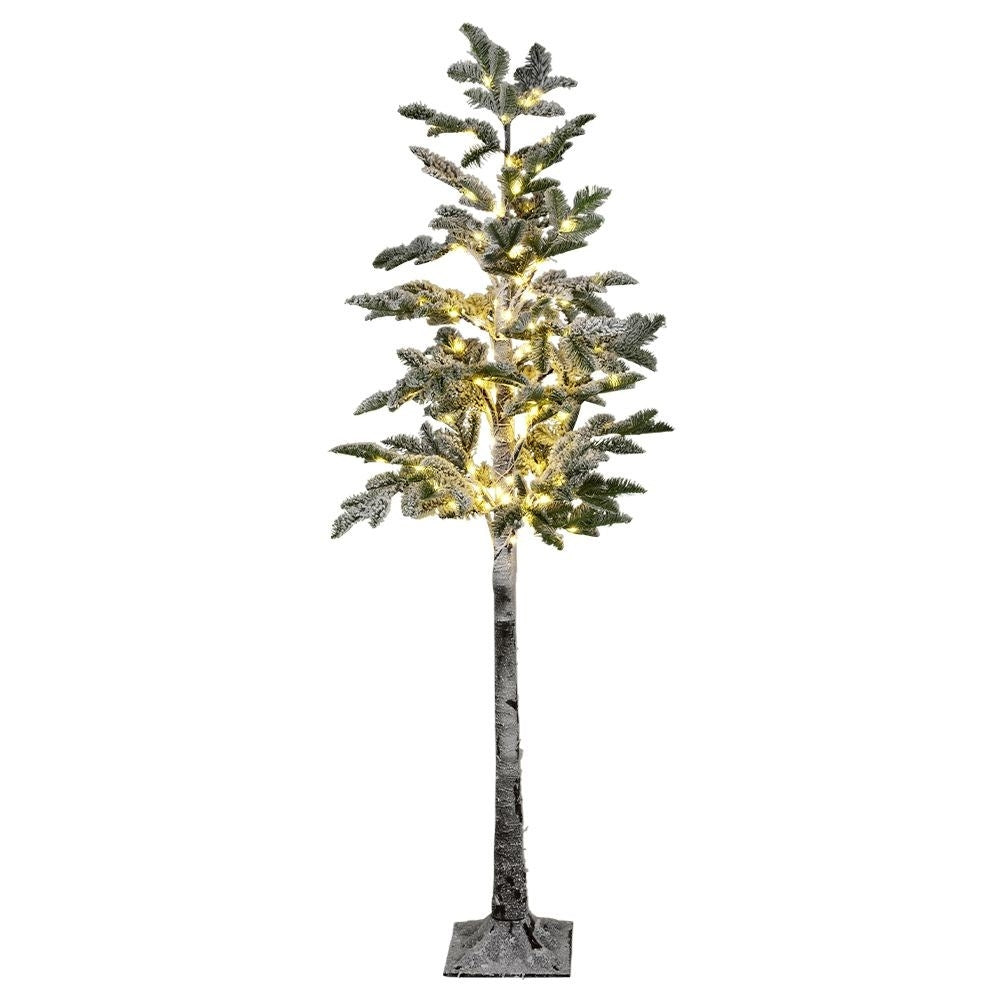 Artificial Christmas tree 150 cm with 120 LEDs and snow effect