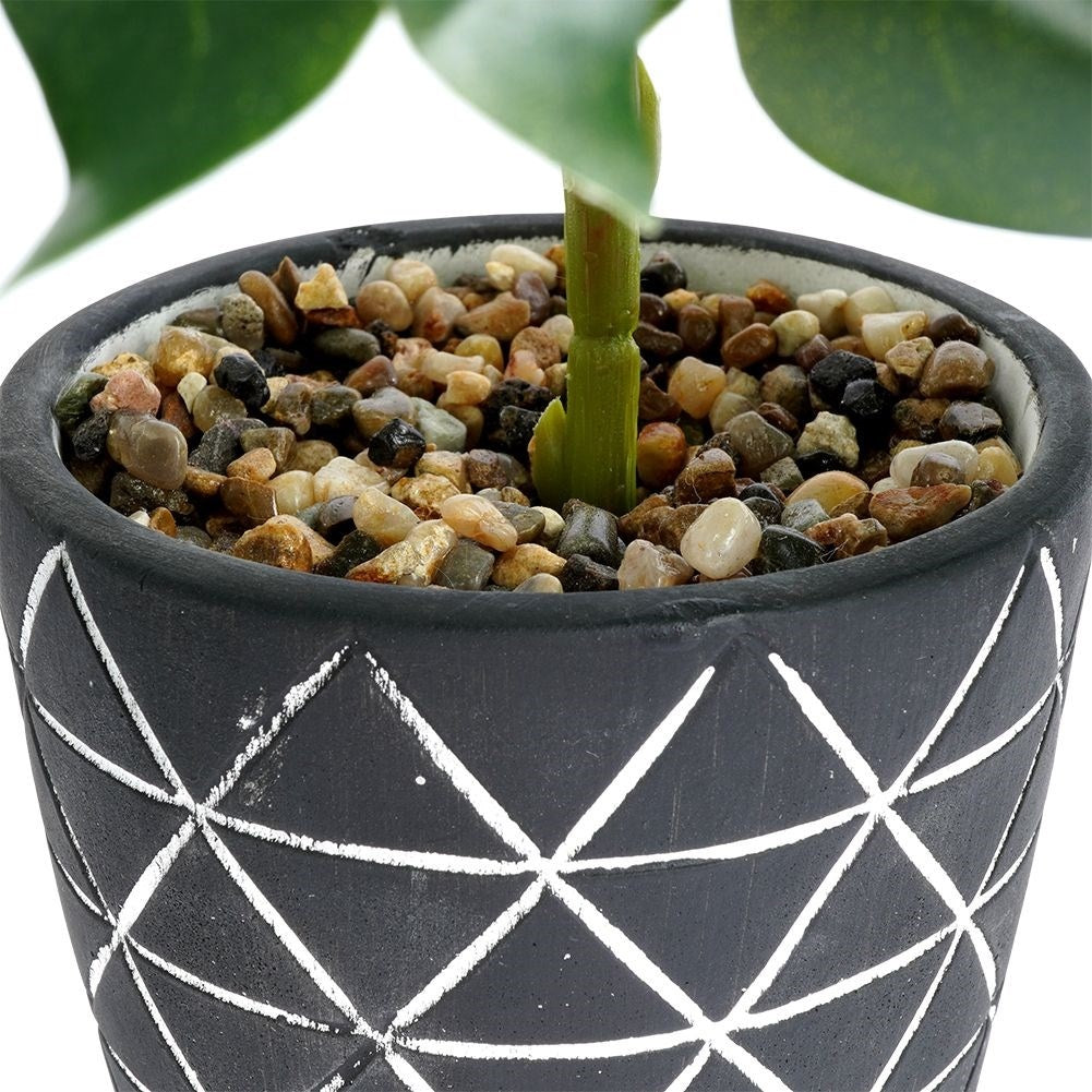 Artificial Monstera in Realistic Cement Pot