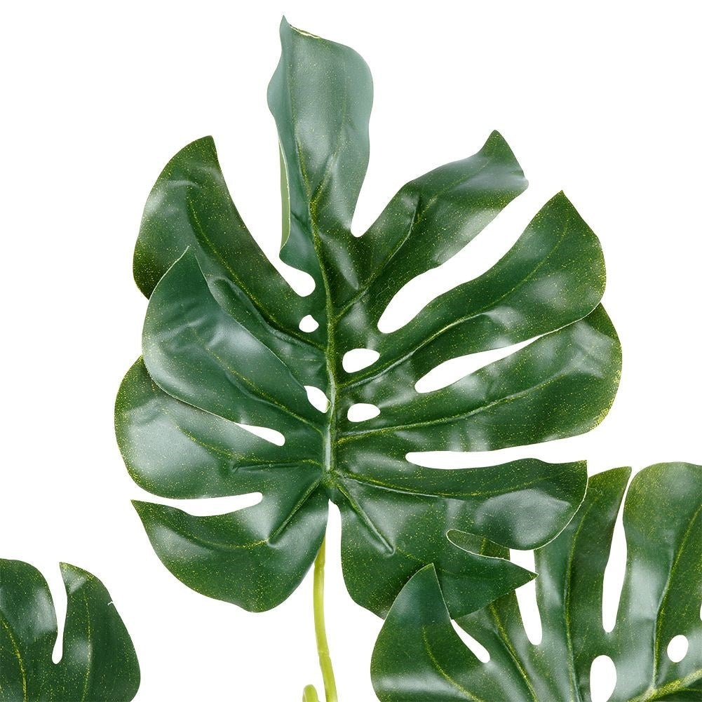 Artificial Monstera in Realistic Cement Pot