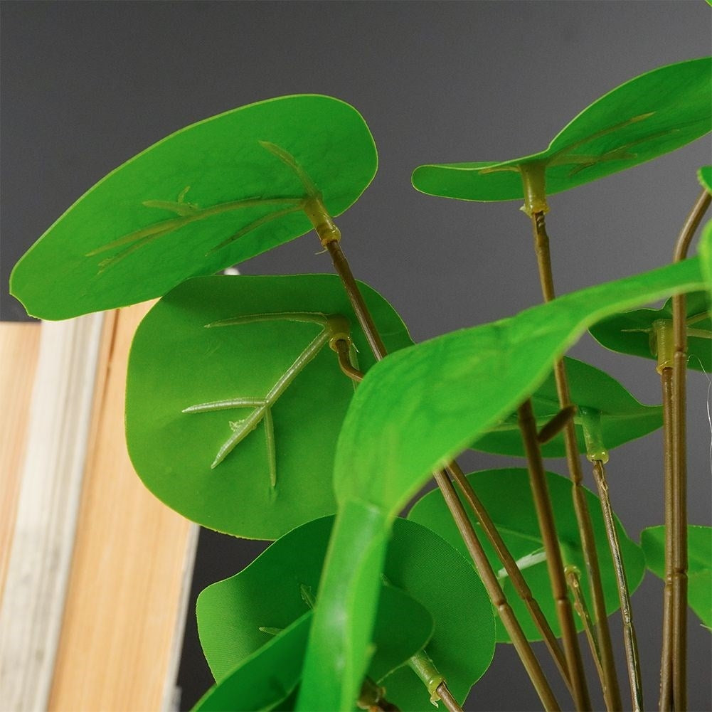 Artificial Pilea in Black Pot - Realistic & Care Free