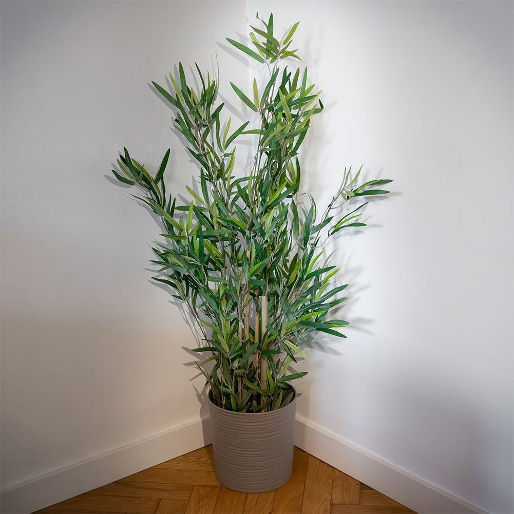 Artificial bamboo in black pot - realistic and maintenance-free