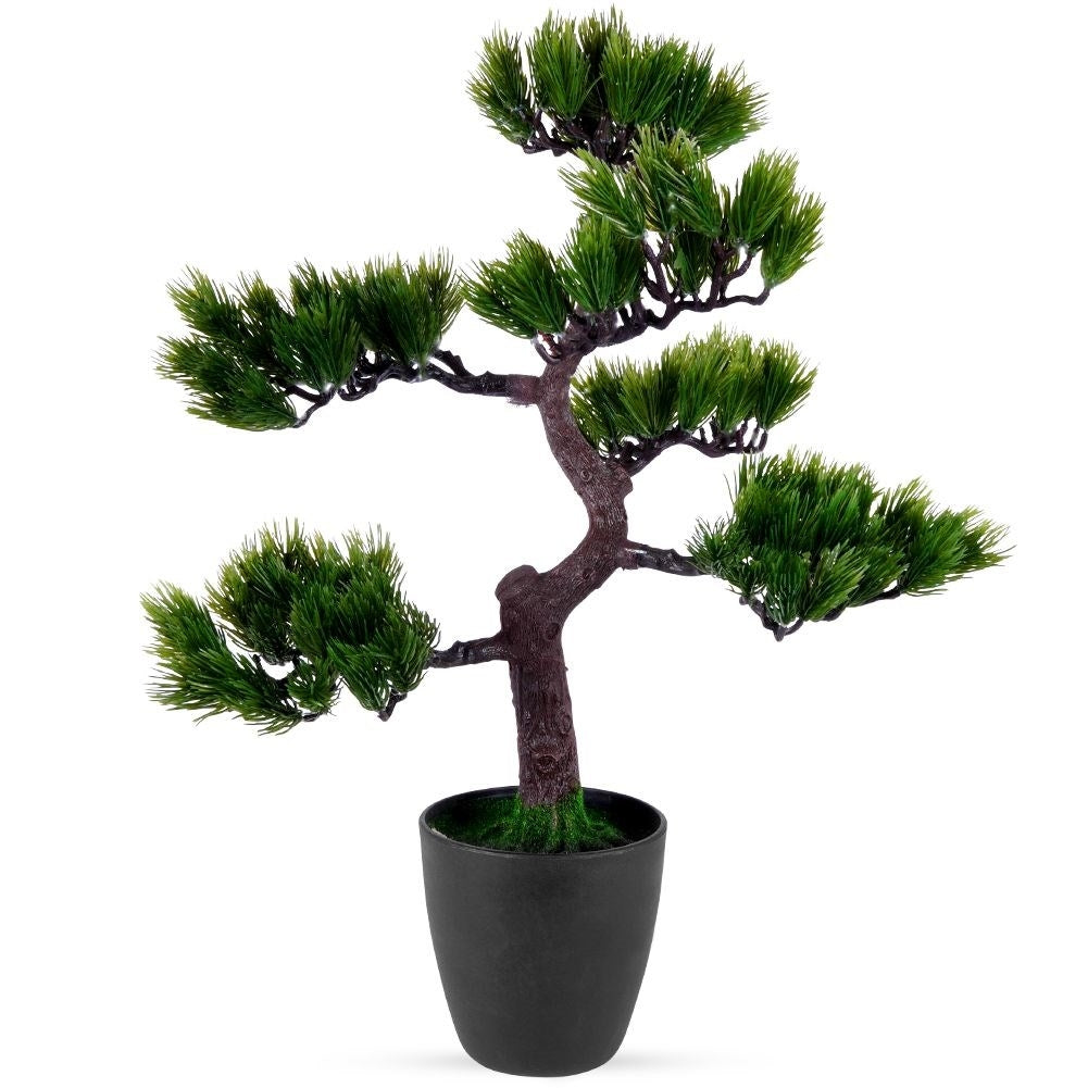 Artificial bonsai tree in black pot