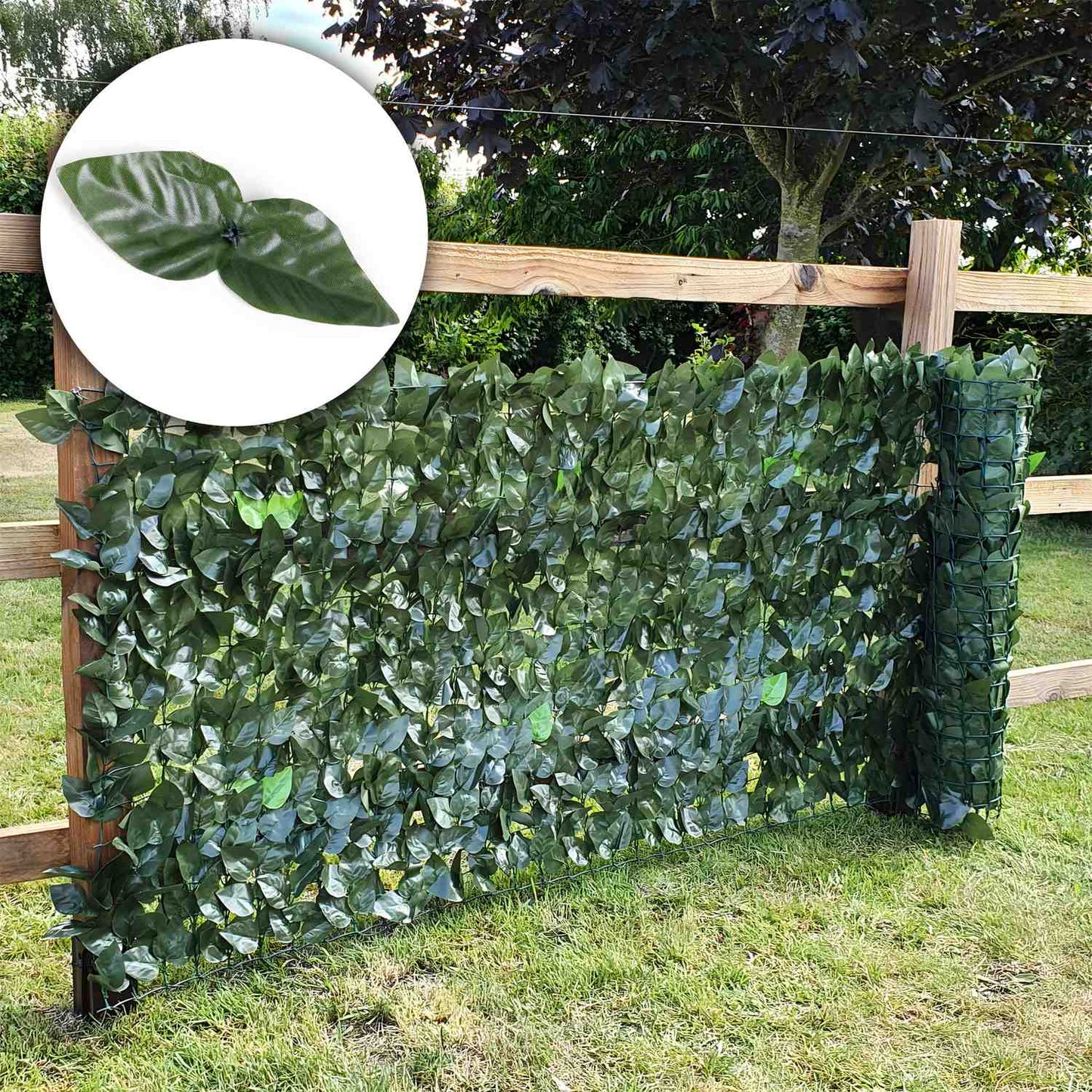 Artificial ivy hedge, 300x50 cm, green balcony cover, masking