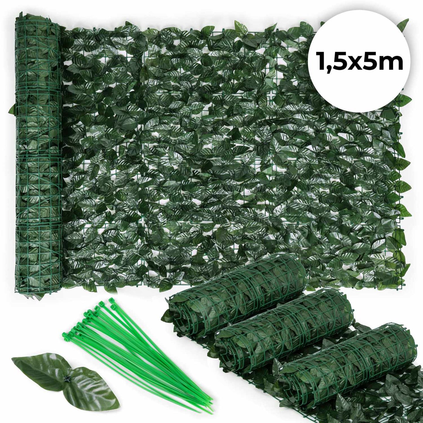 Artificial ivy hedge, 500x50 cm, green balcony cover, masking