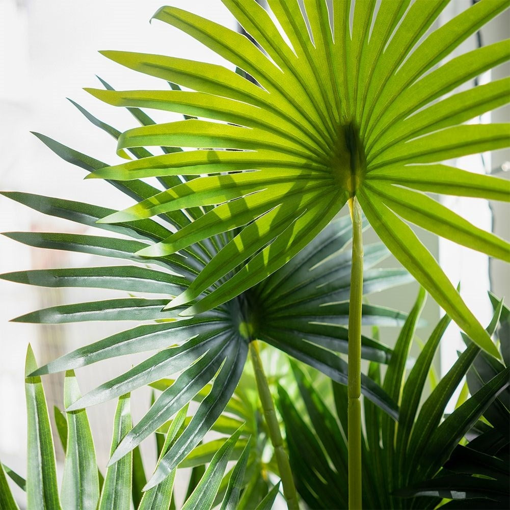 Artificial palm 130 cm in black pot, realistic and maintenance-free
