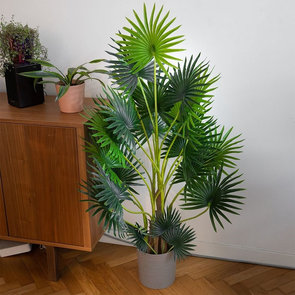Artificial palm 130 cm in black pot, realistic and maintenance-free