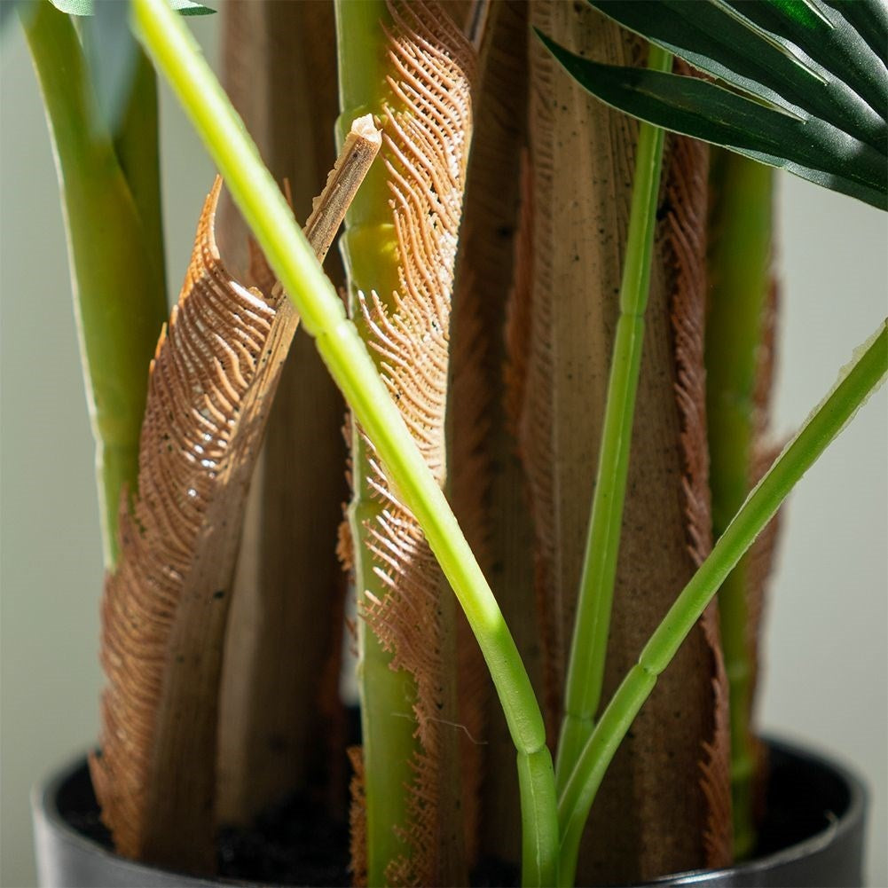 Artificial palm 130 cm in black pot, realistic and maintenance-free