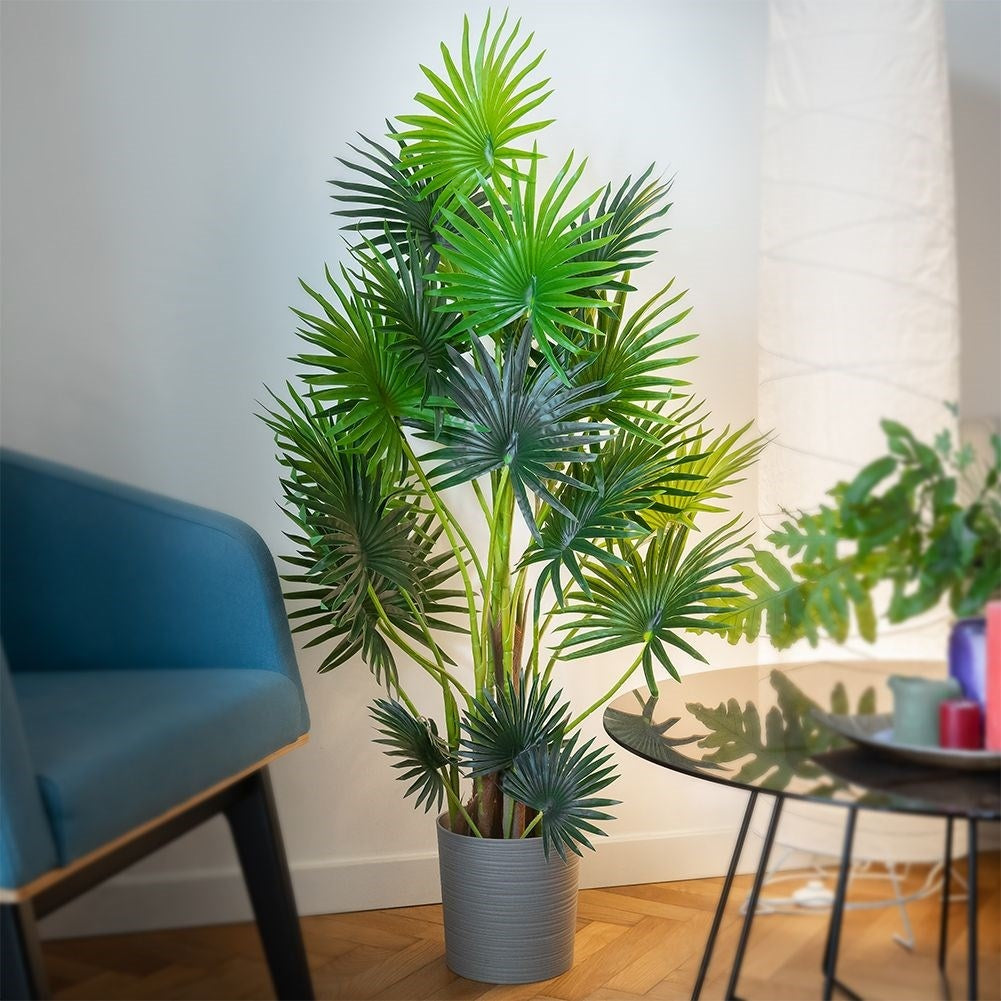 Artificial palm 130 cm in black pot, realistic and maintenance-free