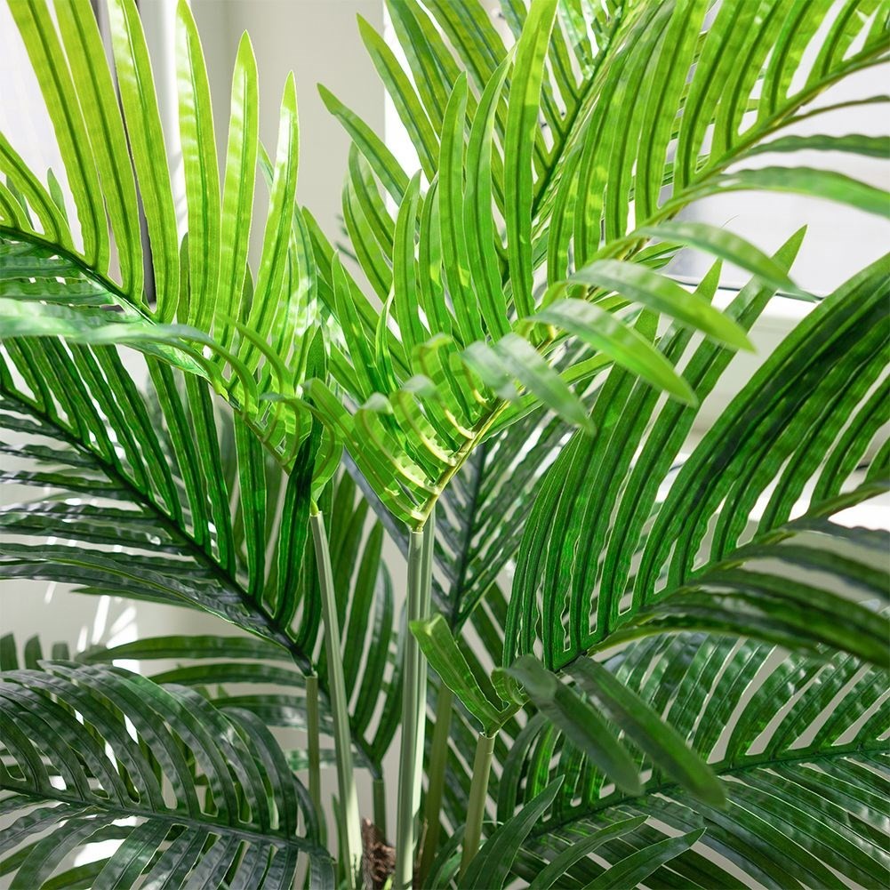 Artificial palm 95 cm high in black pot, realistic and easy to care for