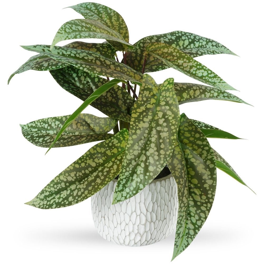 Artificial syngonium plant in decorative pot, realistic and maintenance free