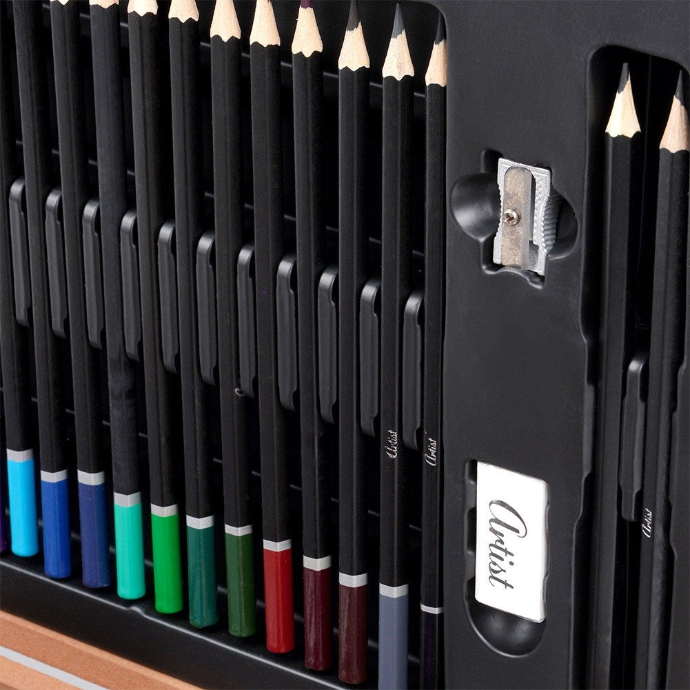 Artistic painting set in wooden case, 112 pcs.