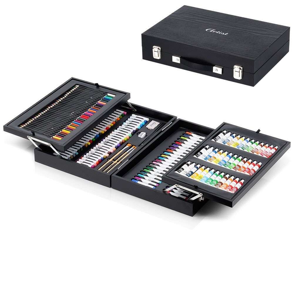 Artistic painting set in wooden case, 174 pcs.