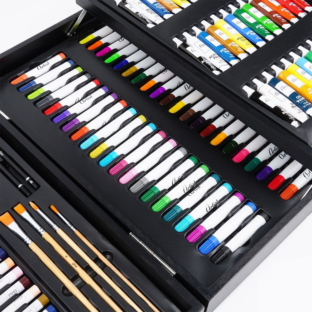 Artistic painting set in wooden case, 174 pcs.