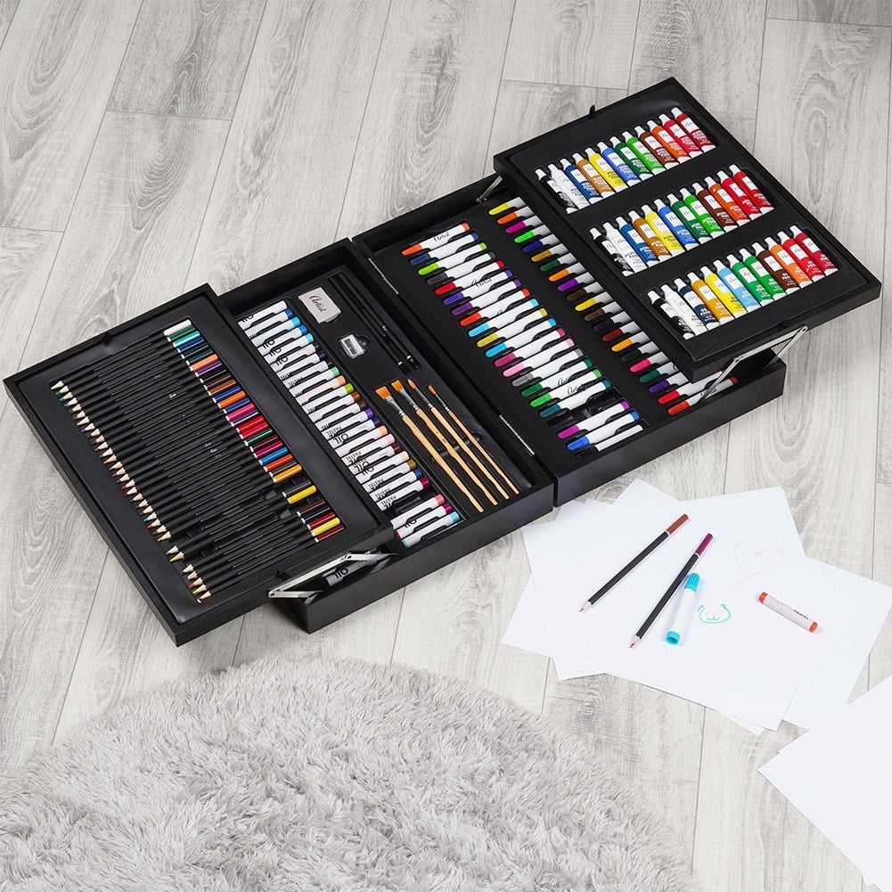 Artistic painting set in wooden case, 174 pcs.