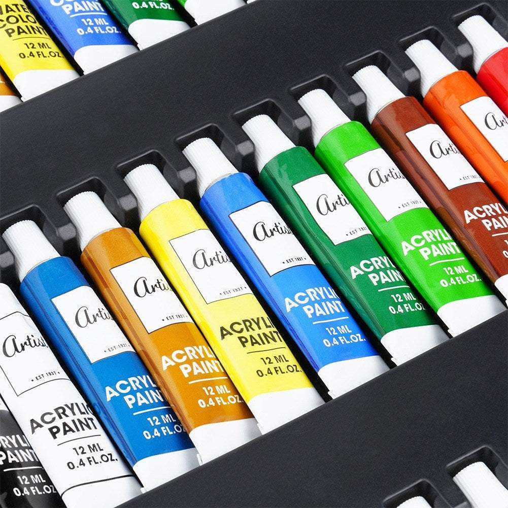 Artistic painting set in wooden case, 174 pcs.