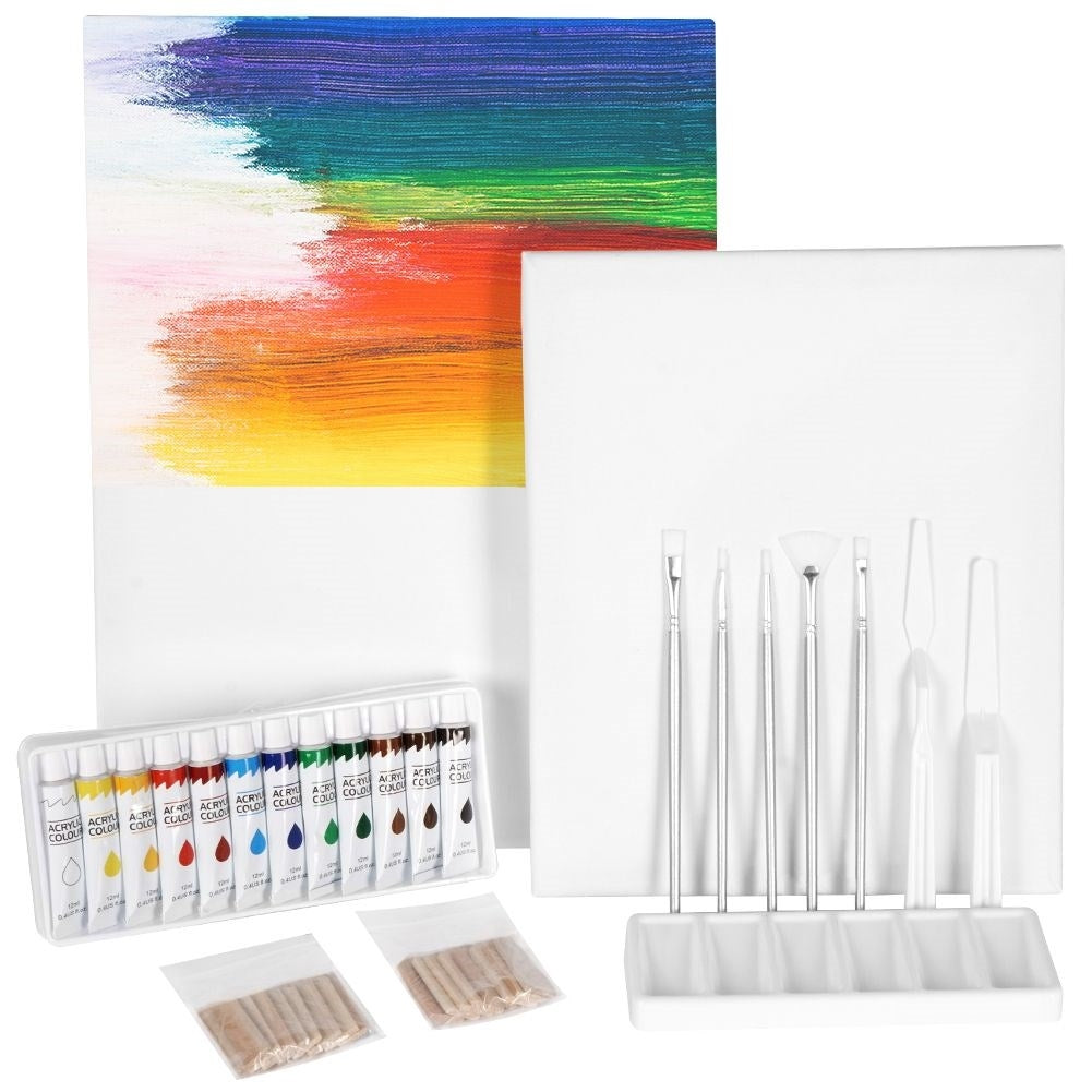 Artist's kit: Canvases, acrylic paints and accessories