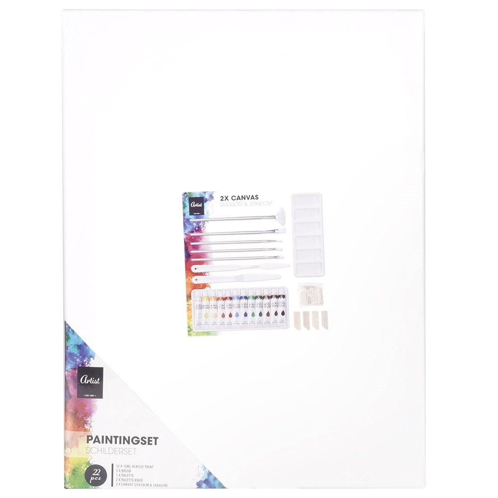 Artist's kit: Canvases, acrylic paints and accessories