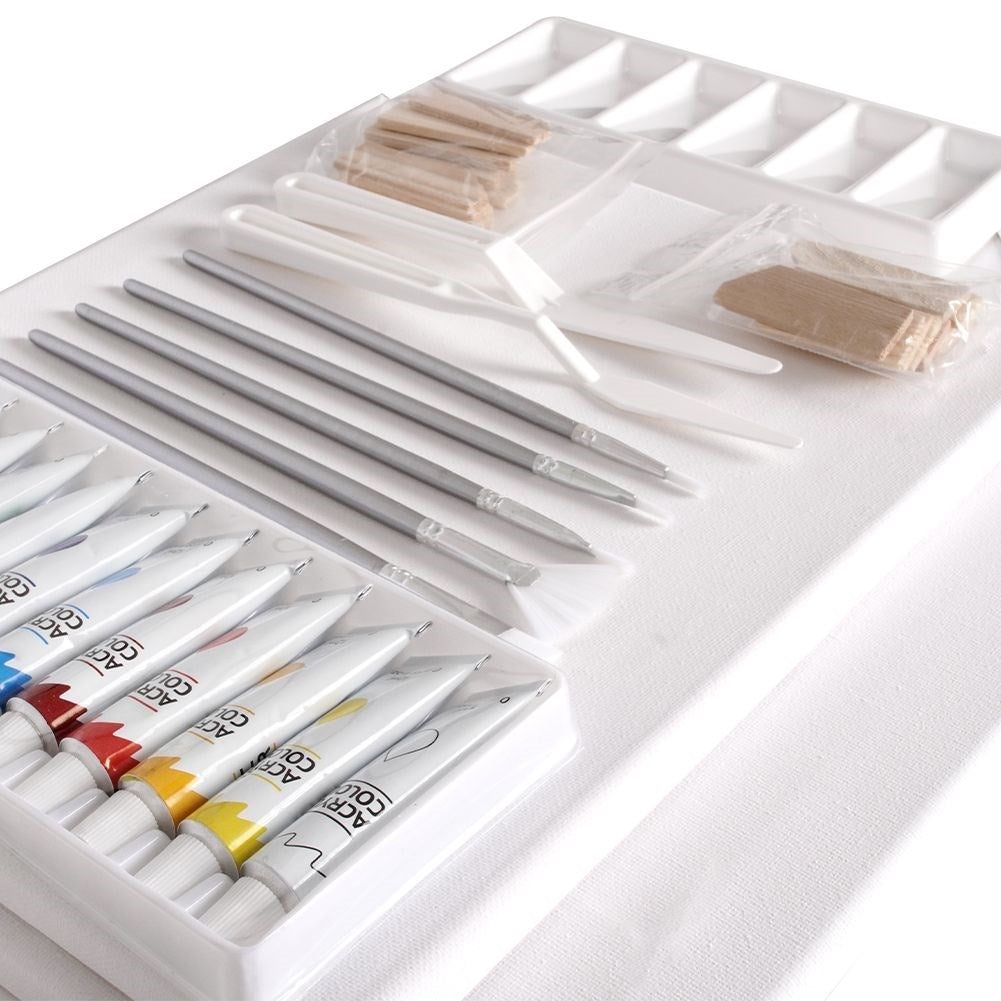 Artist's kit: Canvases, acrylic paints and accessories