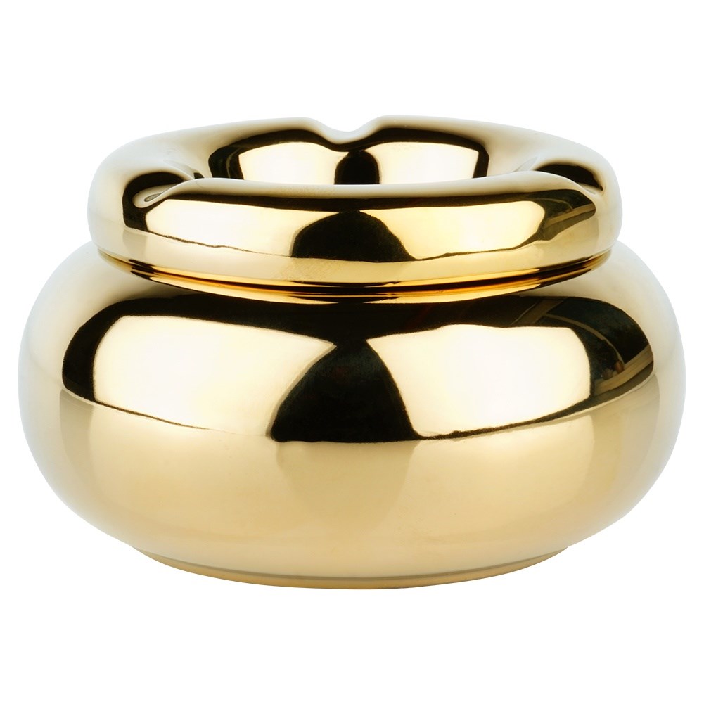 Ashtray dolomite gold round 11 cm