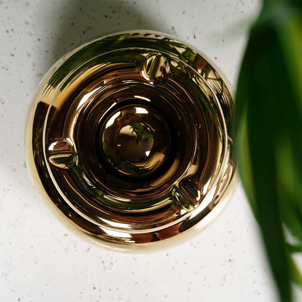 Ashtray dolomite gold round 11 cm