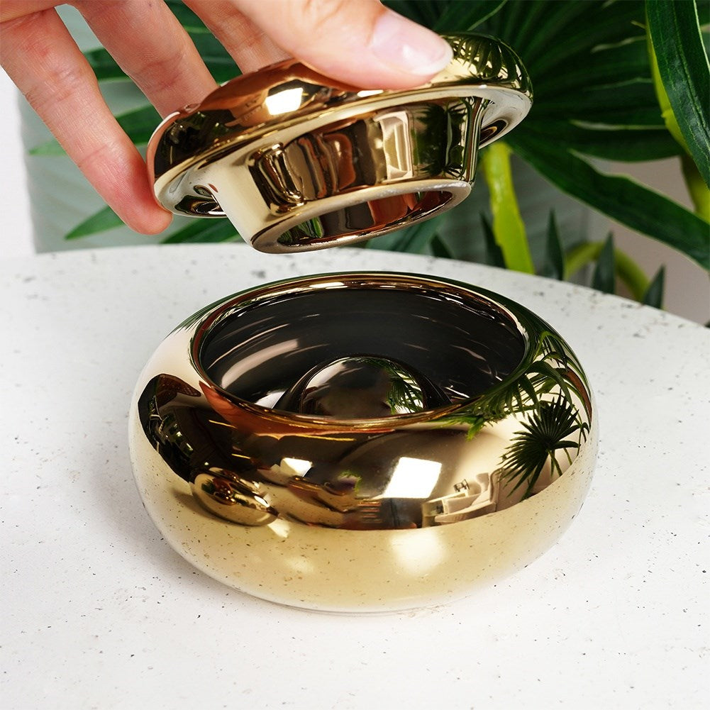Ashtray dolomite gold round 11 cm