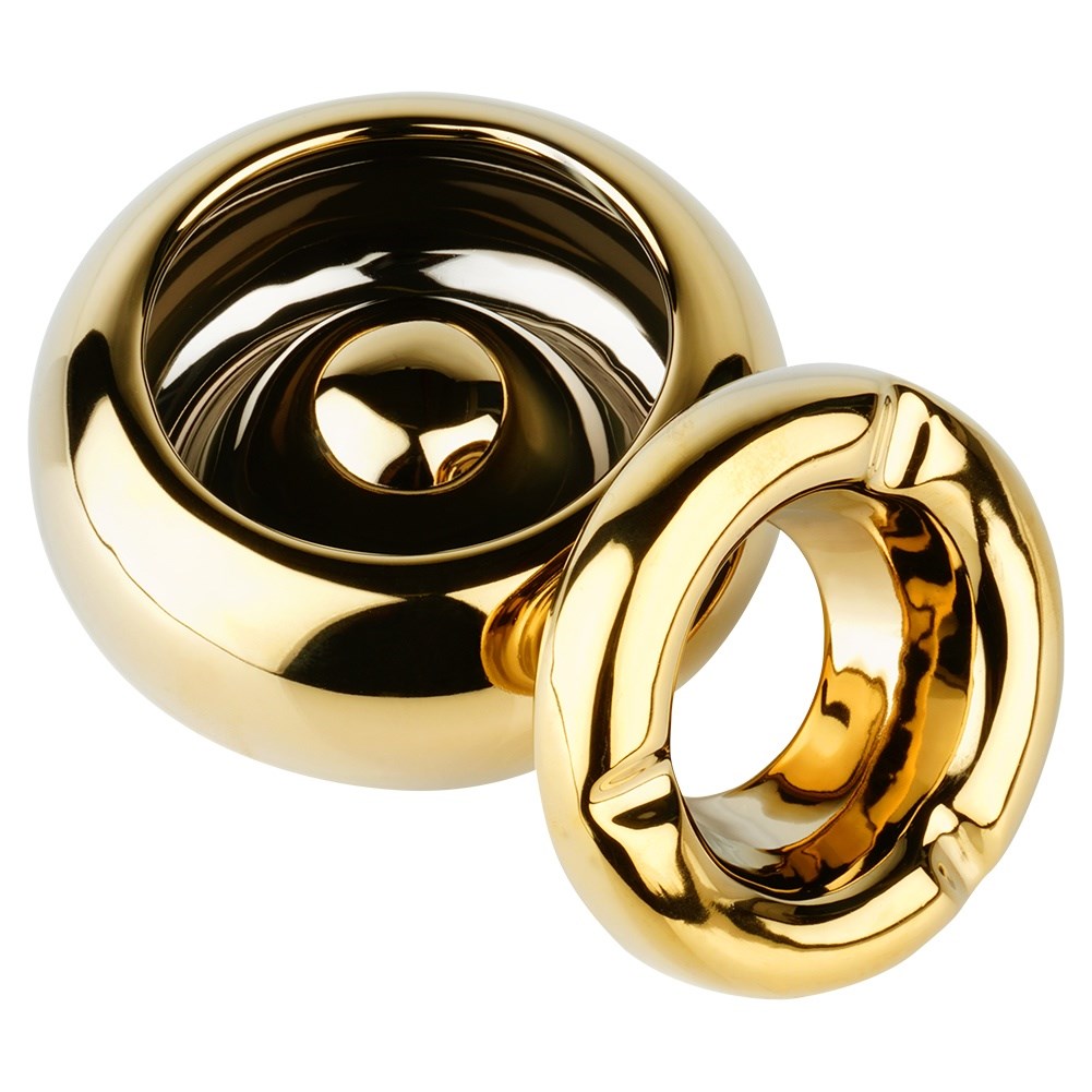 Ashtray dolomite gold round 11 cm