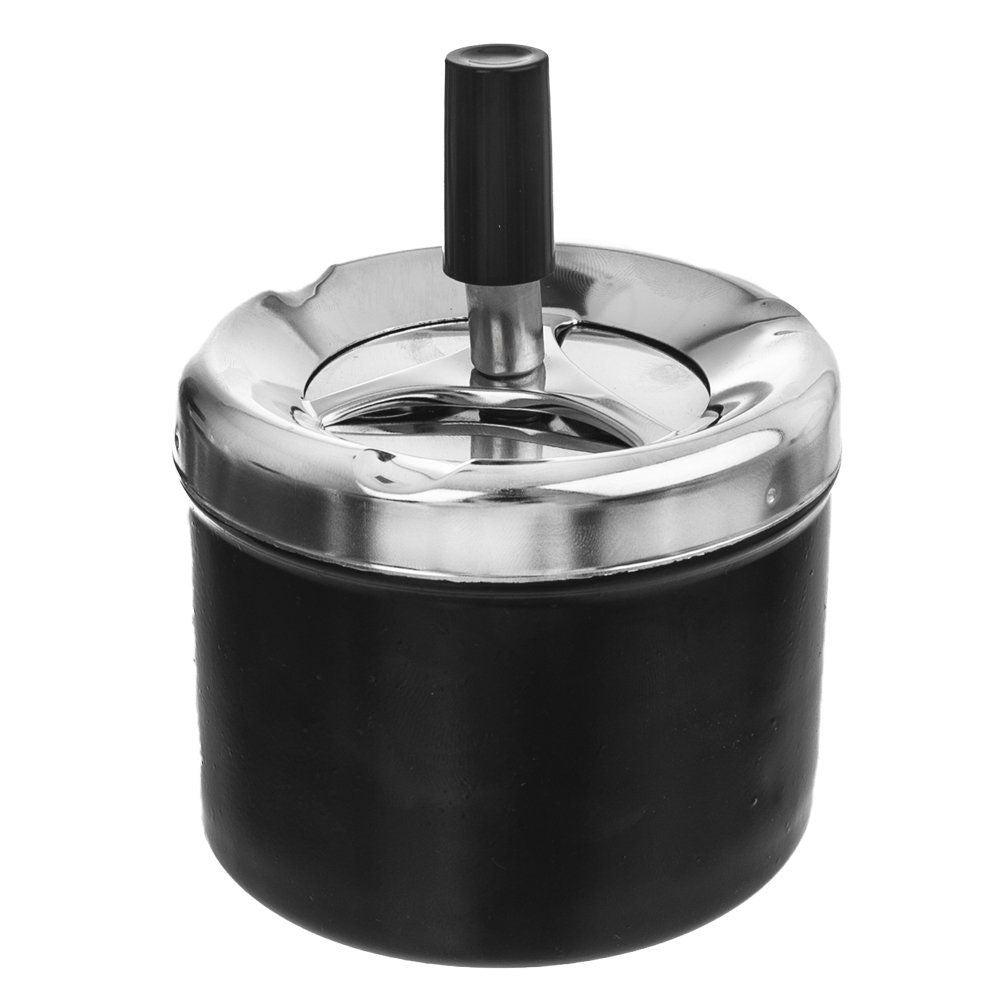 Ashtray with lid that hides cigarette residue and smell