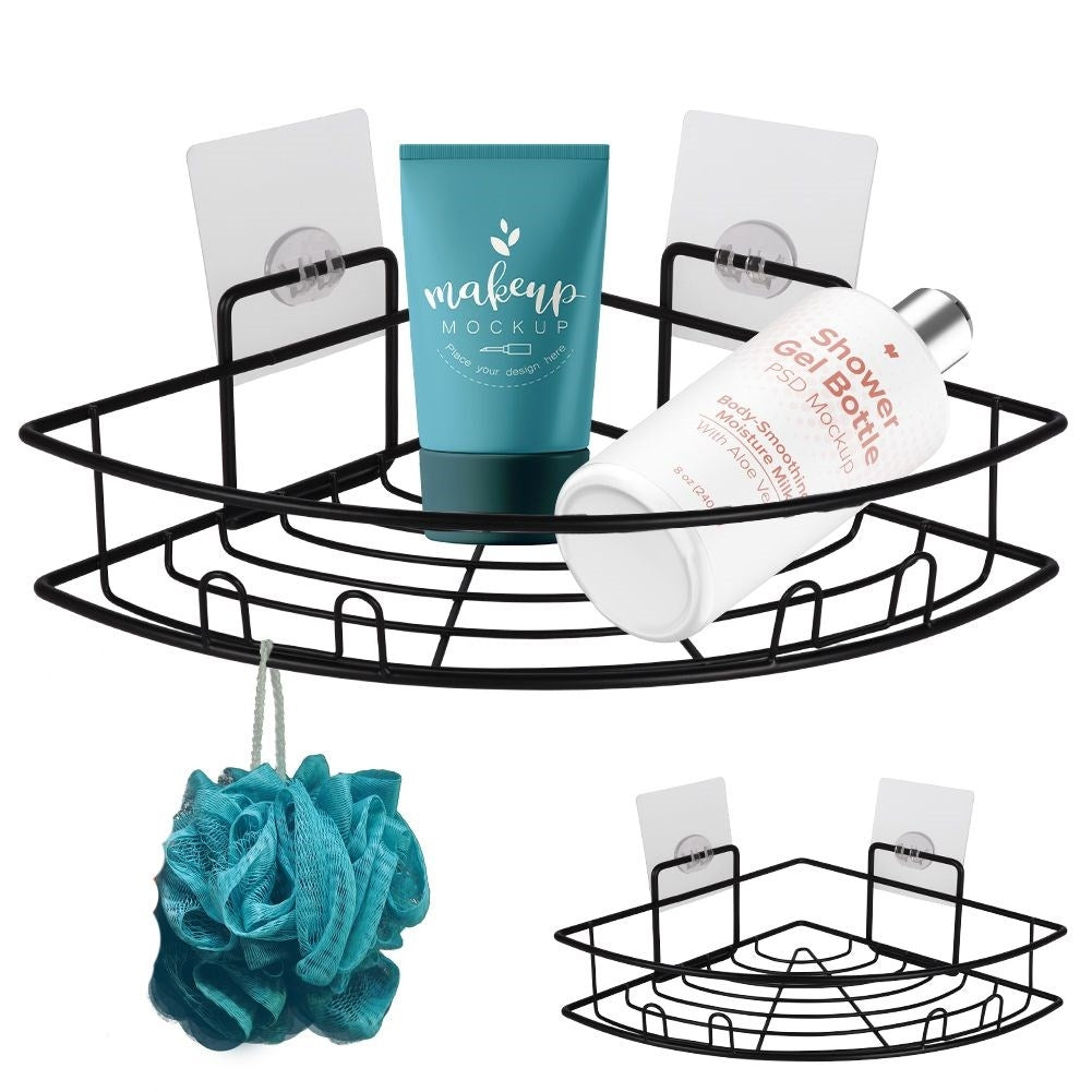 Assembly-free bathroom shelves with strong tape