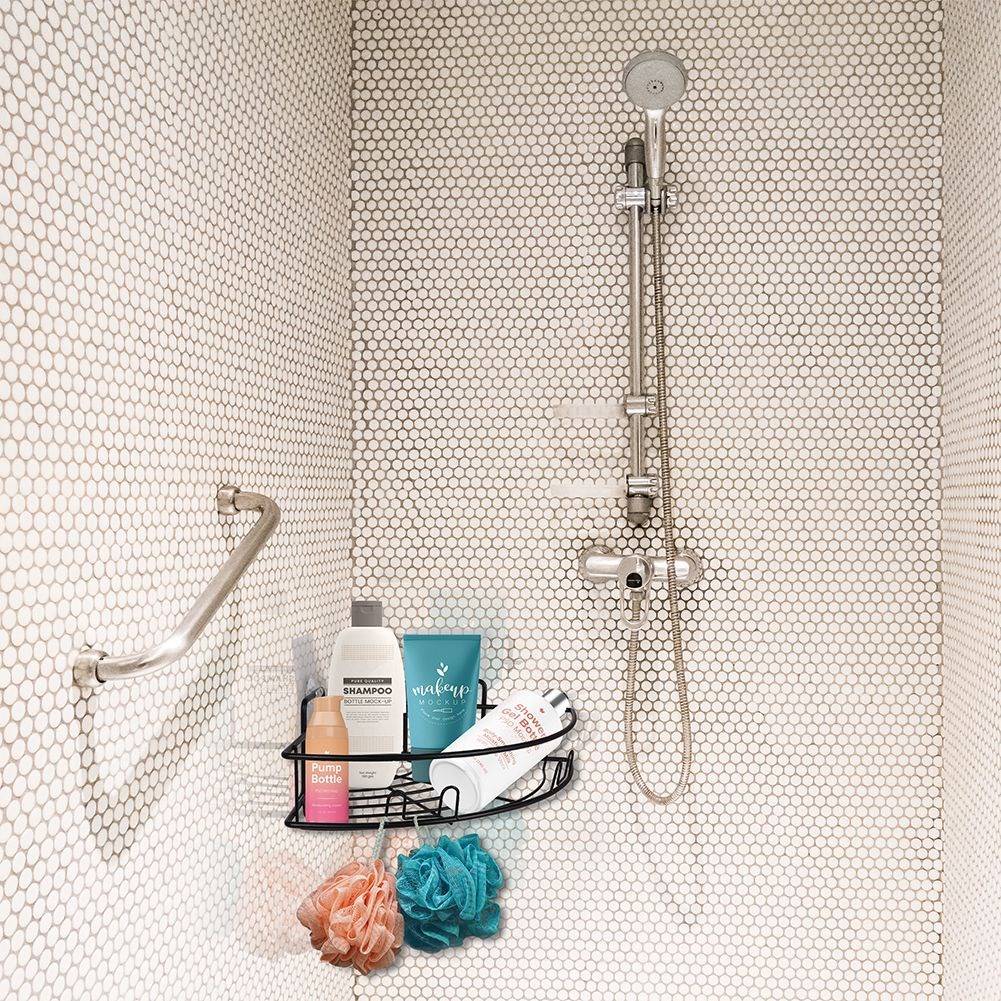 Assembly-free bathroom shelves with strong tape