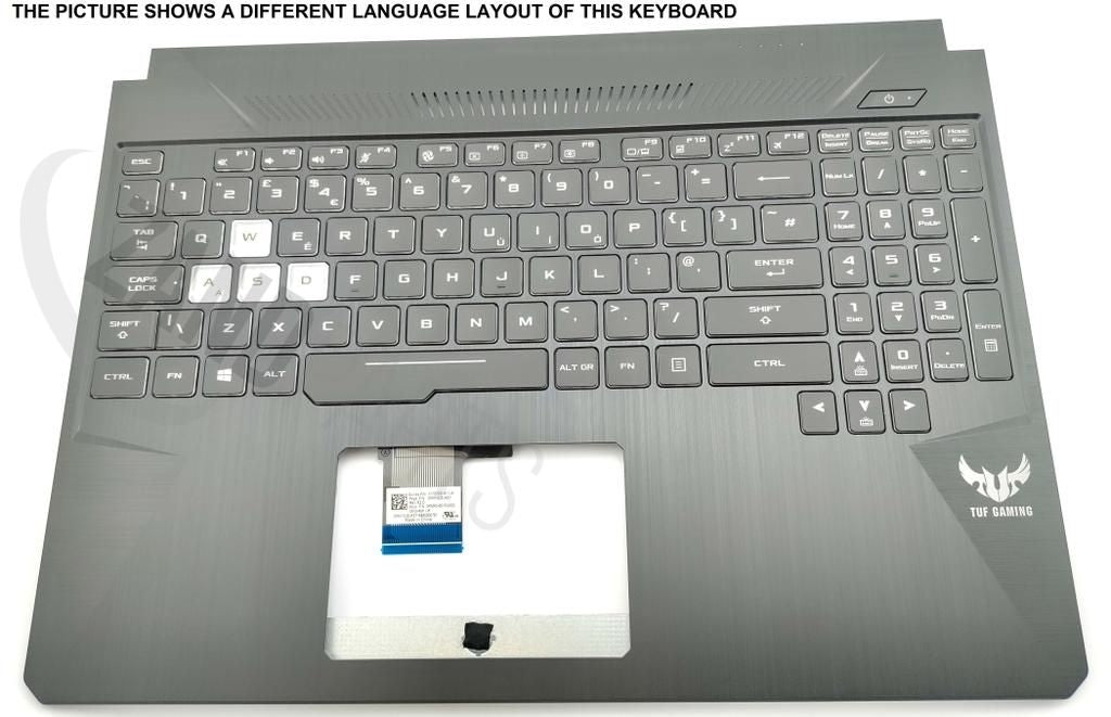 Asus FX505DV-1A Keyboard (US-English International) (with Mylar) (3F Black/RGB/P)