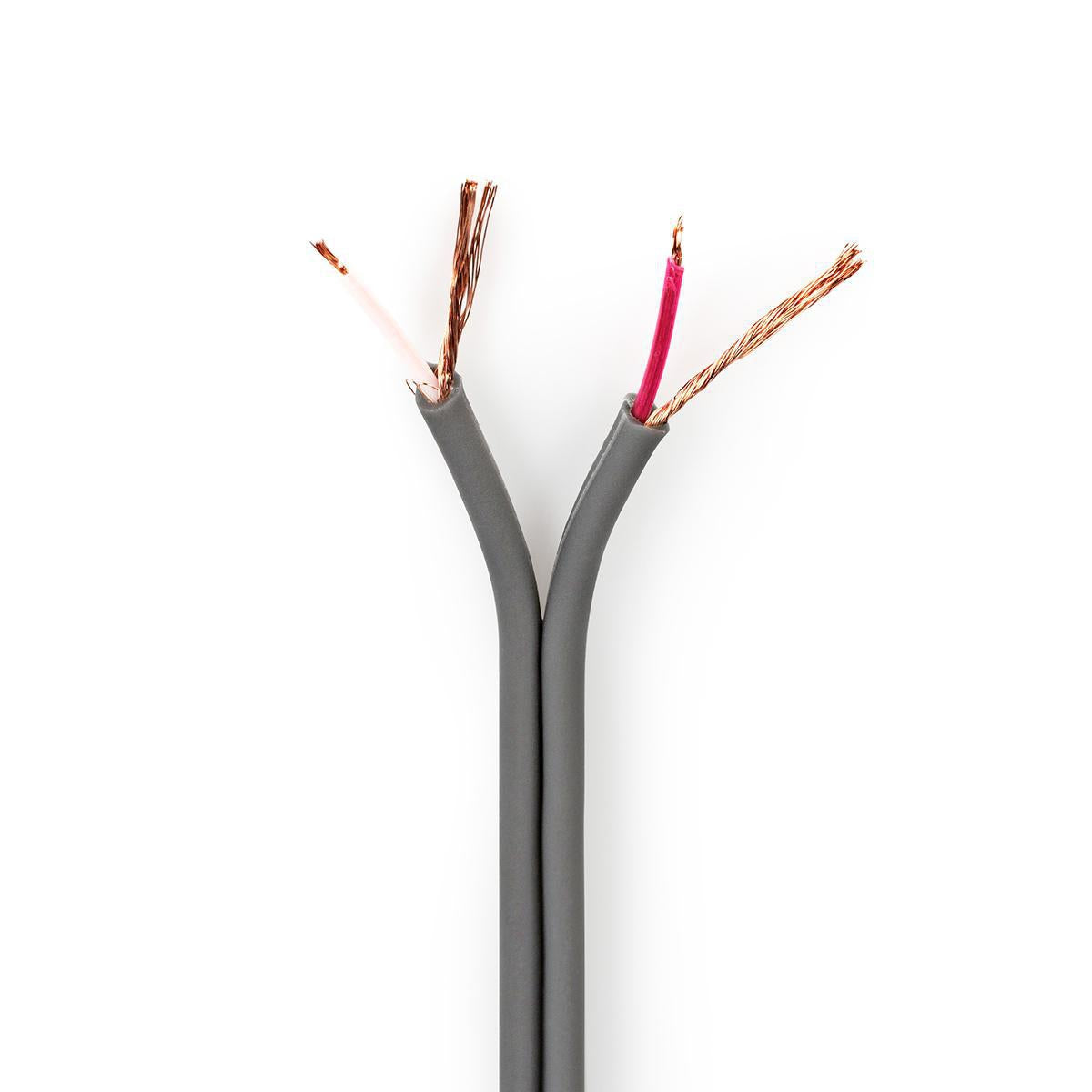 Audio Cable | 2x 0.16 mm² | Copper | 100.0 m | Round | PVC | Dark gray | Roll