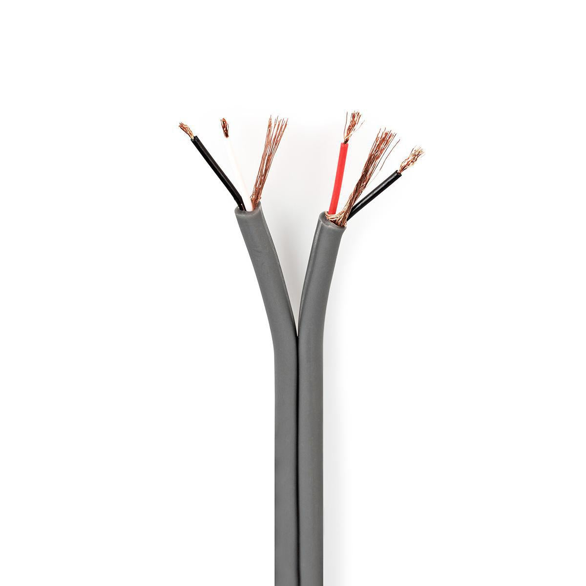 Audio Cable | 2x 0.16 mm² | Copper | 100.0 m | Round | PVC | Dark gray | Roll
