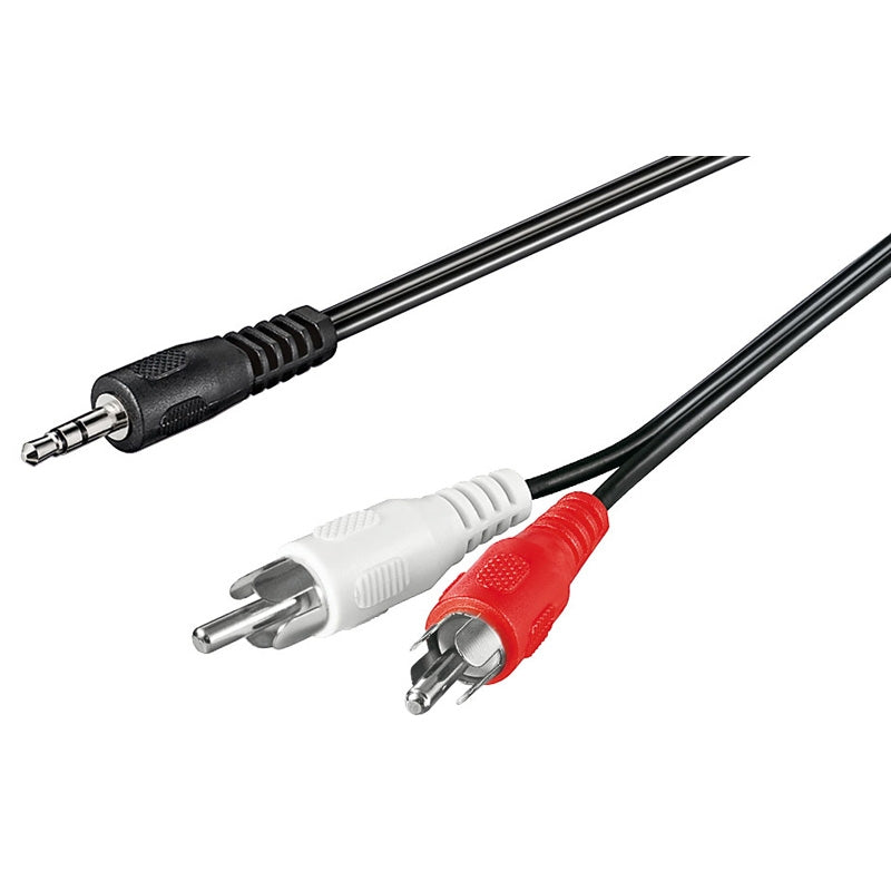 Audio cable, 2xRCA - 3.5 mm stereo plug, 1.5m