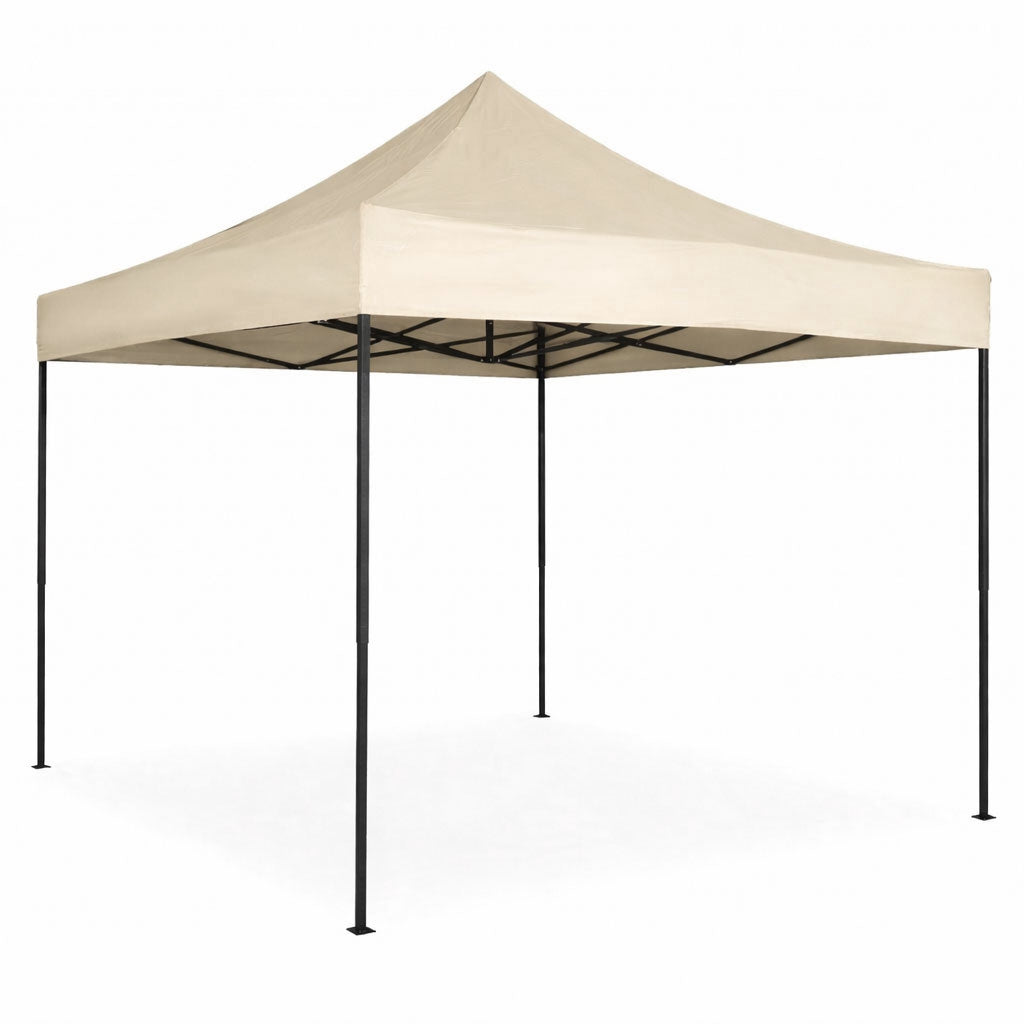 Automatic 3x3m Garden Event Tent, Beige, Height Adjustable