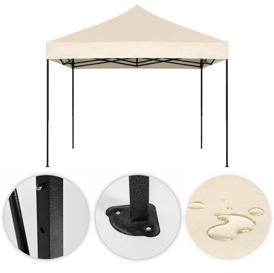 Automatic 3x3m Garden Event Tent, Beige, Height Adjustable