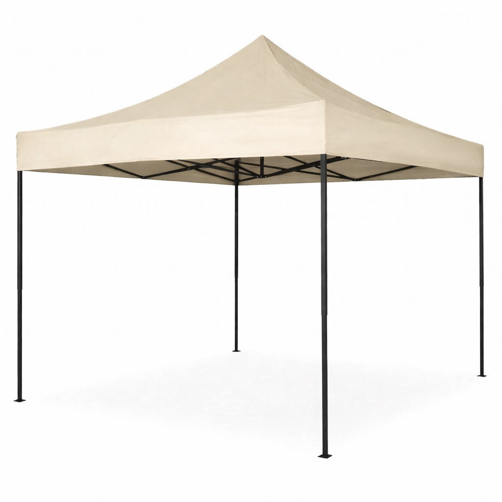 Automatic 3x3m Garden Event Tent, Beige, Height Adjustable