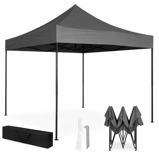 Automatic 3x3m Garden Event Tent, Steel Frame, Grey