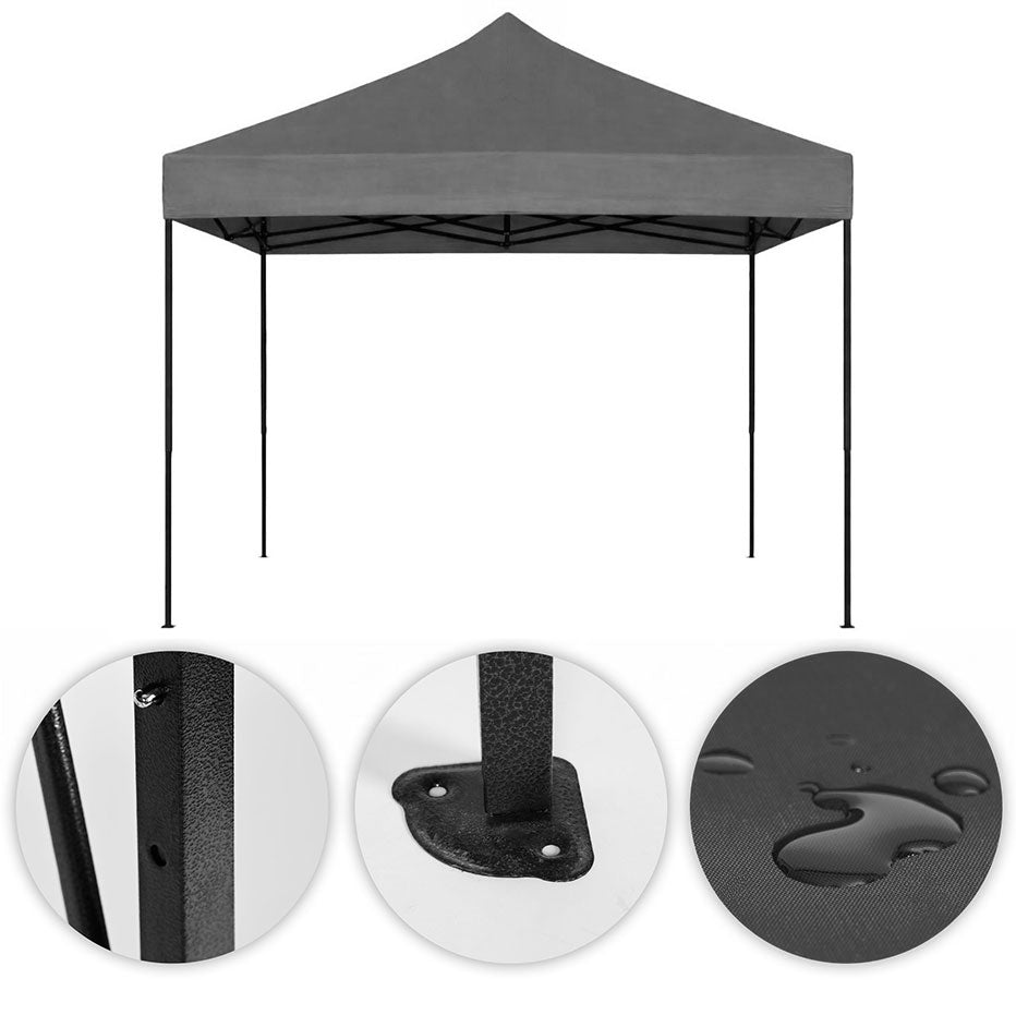 Automatic 3x3m Garden Event Tent, Steel Frame, Grey