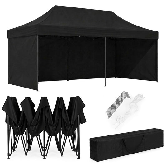Automatic 3x6m Garden Event Gazebo Tent, Black