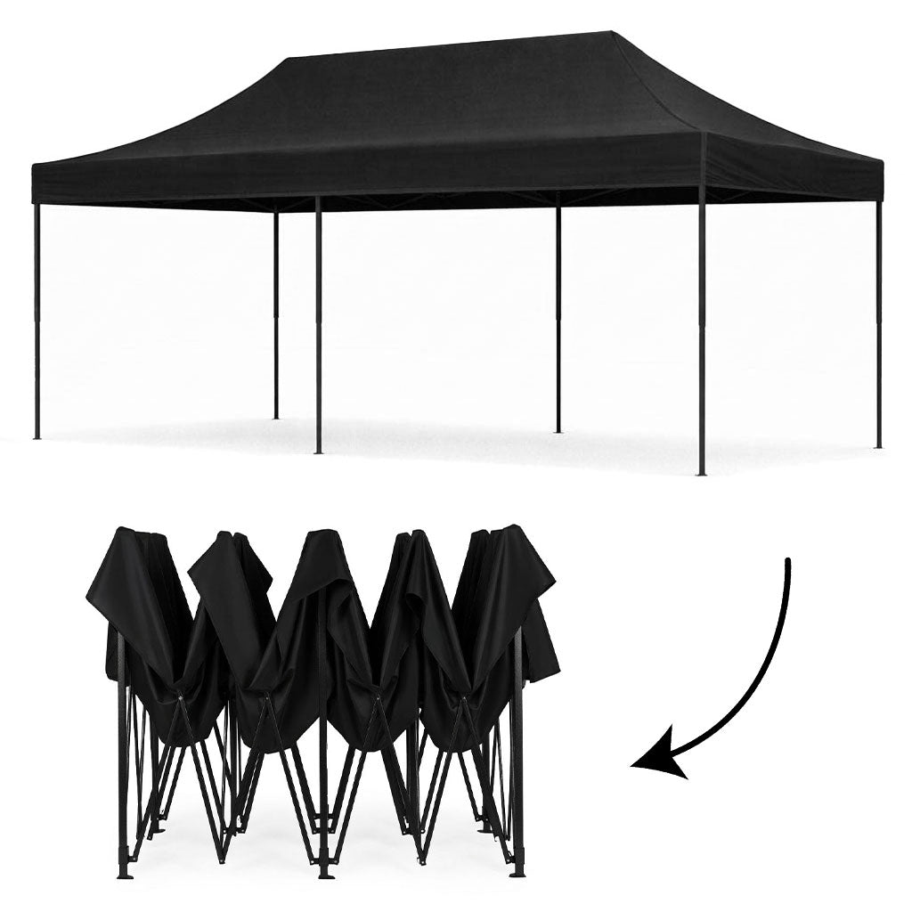 Automatic 3x6m Garden Event Gazebo Tent, Black