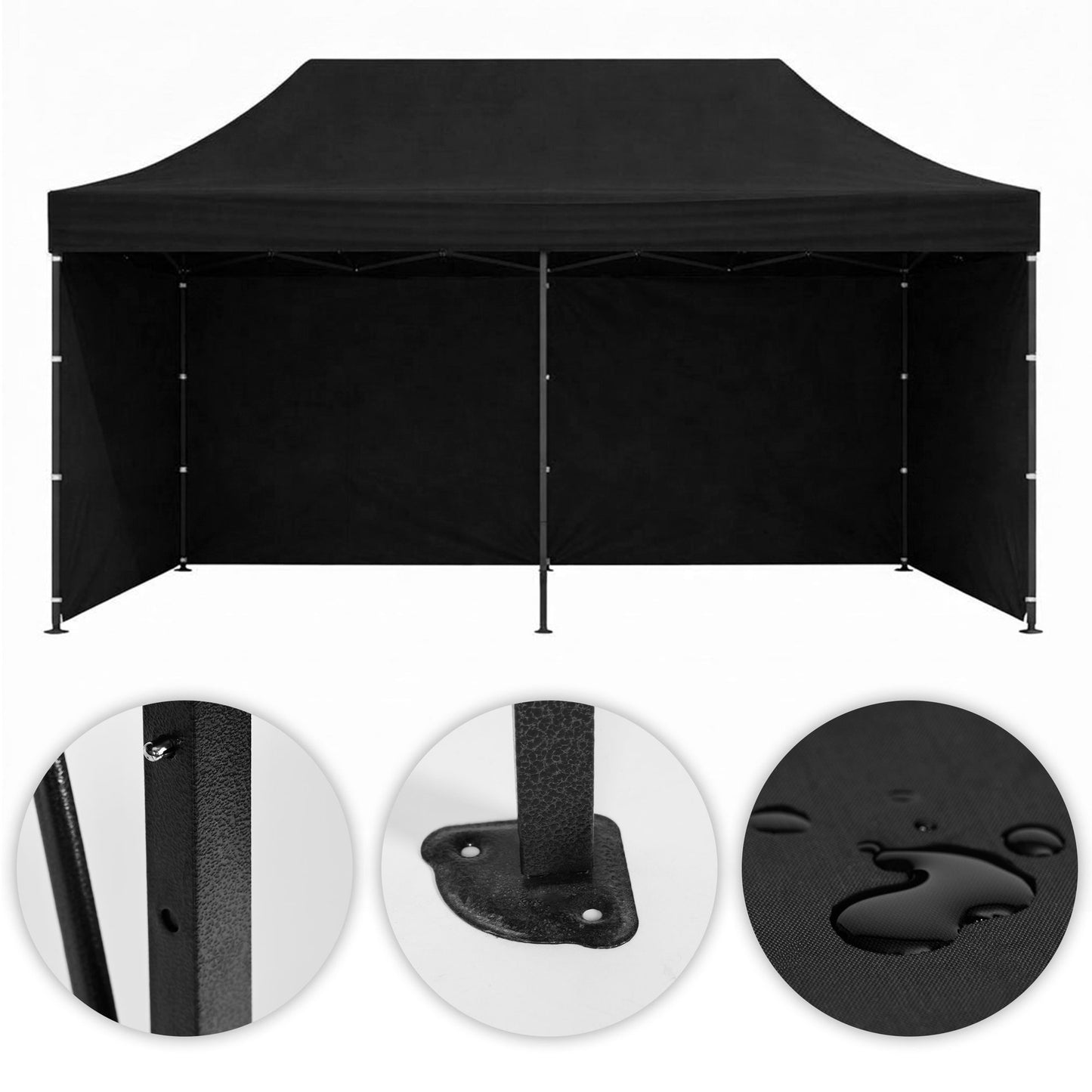 Automatic 3x6m Garden Event Gazebo Tent, Black