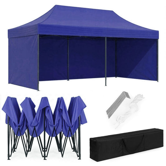 Automatic 3x6m Garden Event Gazebo Tent, Blue