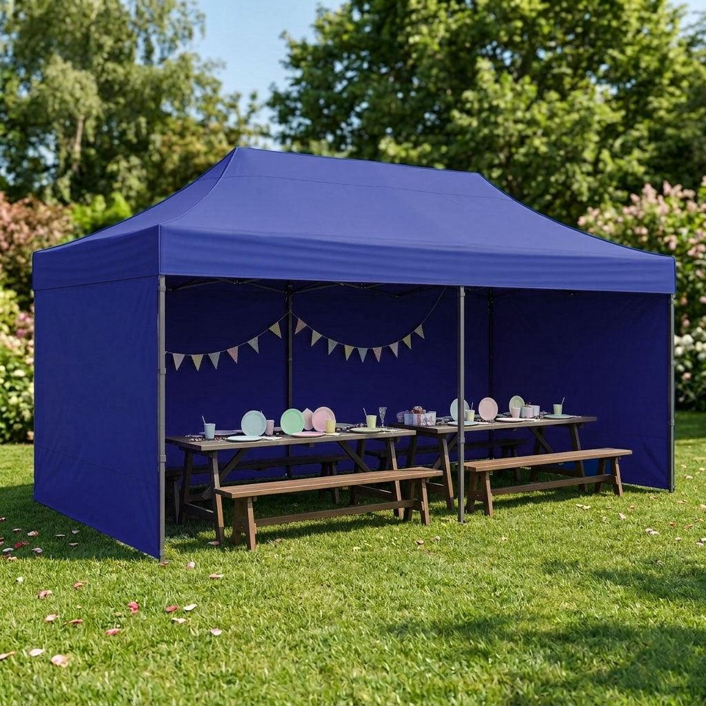 Automatic 3x6m Garden Event Gazebo Tent, Blue