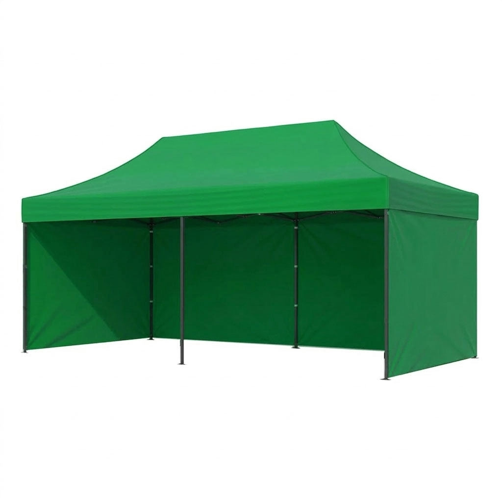 Automatic 3x6m Garden Gazebo Tent, Green, Steel Frame