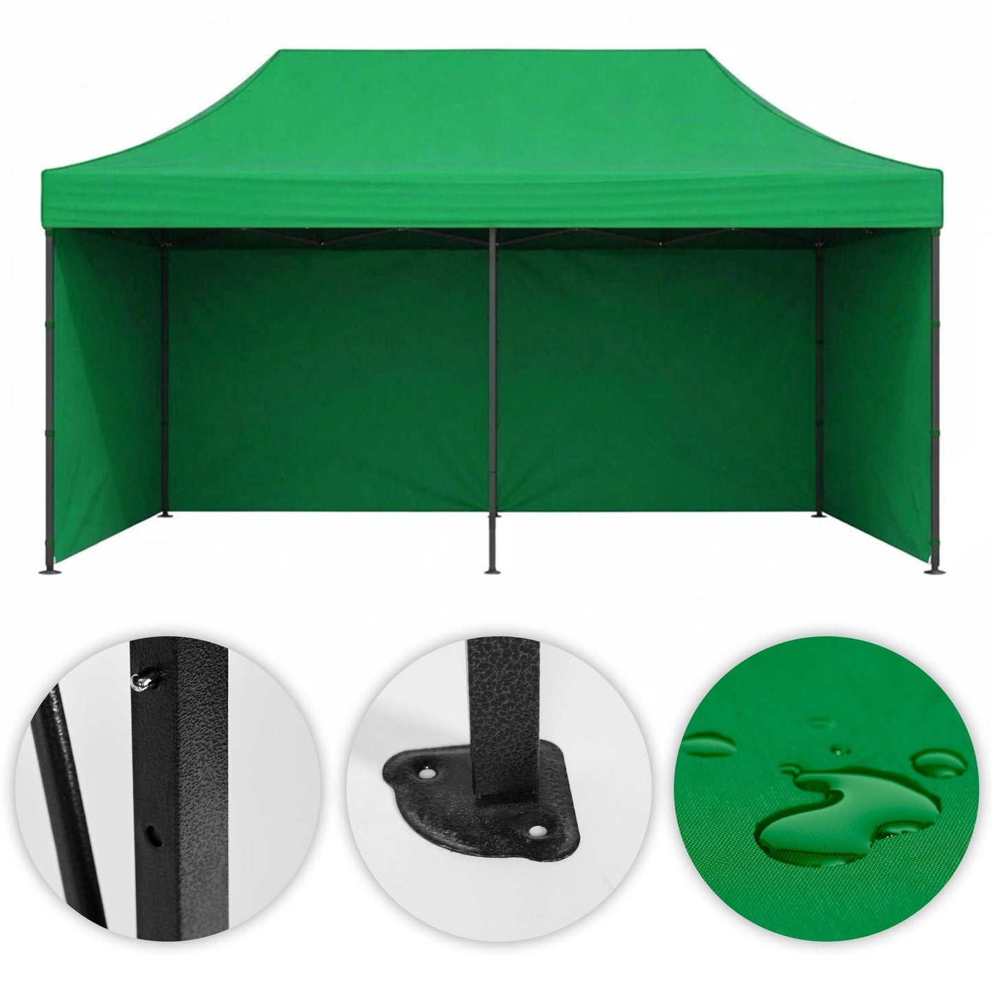 Automatic 3x6m Garden Gazebo Tent, Green, Steel Frame