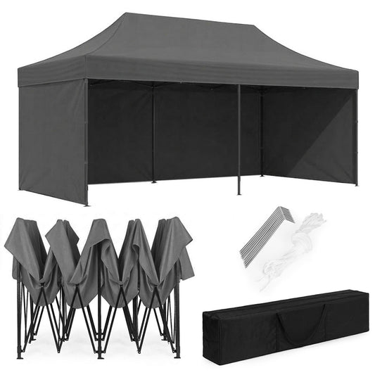 Automatic Garden Gazebo Tent 3x6m, Grey, Adjustable