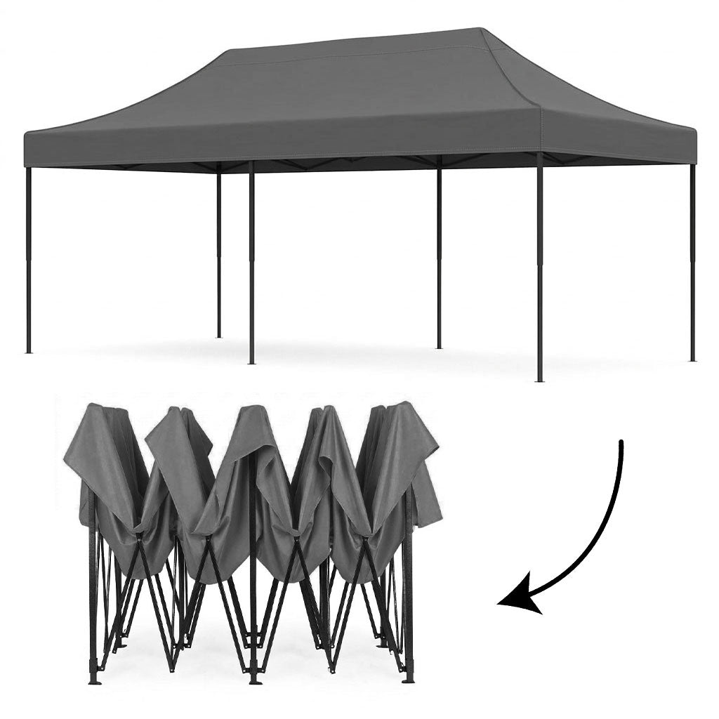 Automatic Garden Gazebo Tent 3x6m, Grey, Adjustable