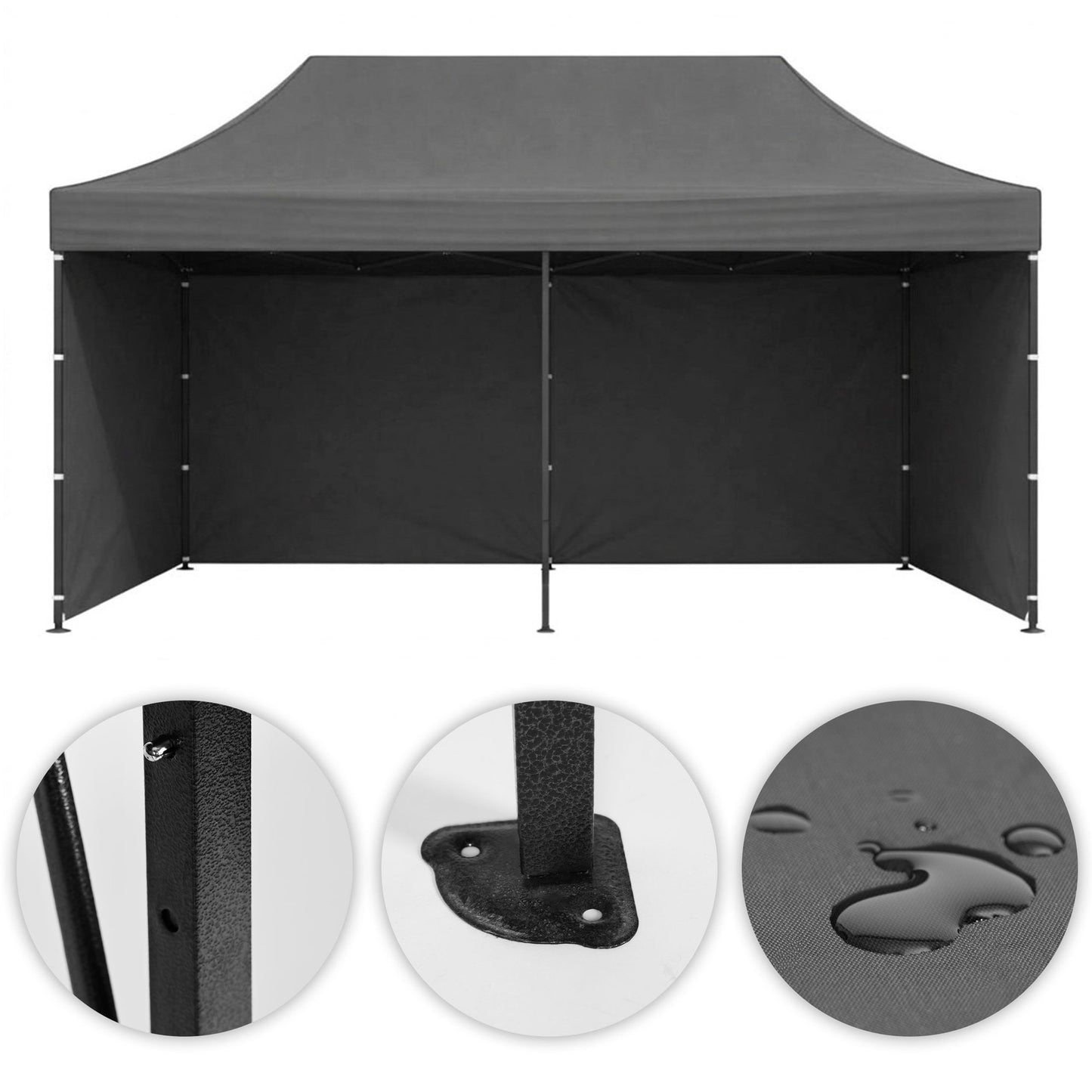 Automatic Garden Gazebo Tent 3x6m, Grey, Adjustable